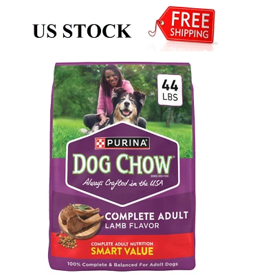 Purina Dog Chow Complete Dry Dog Food for Adult Dogs, Lamb, 44 lb B