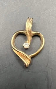 Diamant Herz Anhänger 14 Karat Gelbgold 2,4 Gramm Gold großer Ballen - Bild 1 von 4