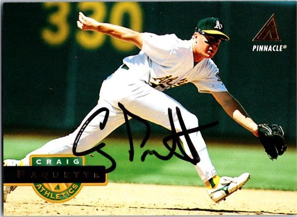 Craig Paquette autographed Baseball Card (Oakland Athletics) 1994 Pinnacle #328 - Image 1 of 1