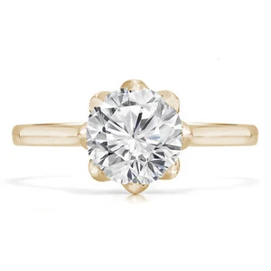 0.33 CT Round VS1 F Diamond Solitaire Engagement Ring 14K Yellow Gold - Picture 1 of 3