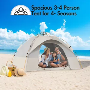Camping Tent Pop Up 3 Person Family Hiking Tents Dome Beach Shelter - Picture 1 of 12