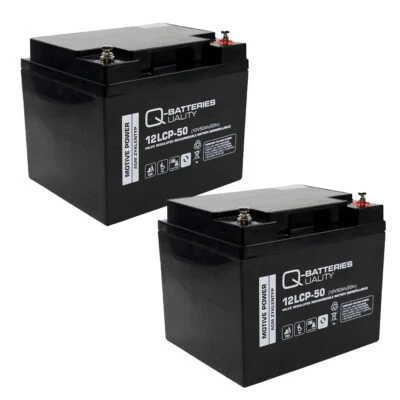 Q-BATTERIES Ersatzakku für Vermeiren Ceres 4 Scooter 24V 2 x 12V 50Ah