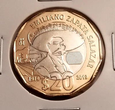 Mexico 20 Pesos 2021 General Emiliano Zapata Salazar's Death Centennial. - Image 1 of 4