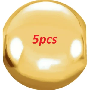 (5) CINCO CUENTAS DE CUERDA REDONDAS BRILLANTES LISAS Y BRILLANTES DE 6 mm 22 K espejo de oro amarillo sólido - Imagen 1 de 3