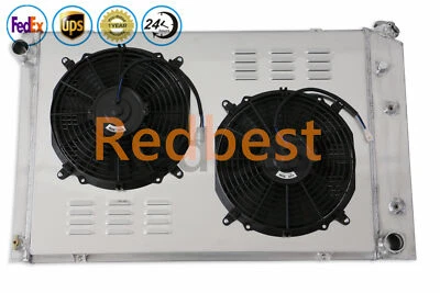 Radiador de 3 filas + cubierta + ventilador para GMC Jimmy Base 1973-1991 deportivo utilitario 2 puertas V8 Foto 1 de 4