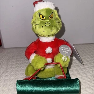 Nuevo Hallmark El Grinch Animado Peluche Trineo Paseo Trineo Sonido y Movimiento - Imagen 1 de 5