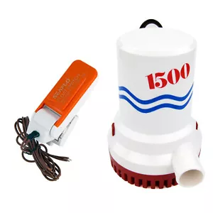 12V 1500GPH Bilge Pump Boat Marine Submersible Water Pump Automatic Switch Pump - Picture 1 of 5