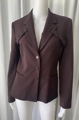 Синий бордовый блейзер Claude Montana Paris размер 42 США 6 - Изображение 1 из 4