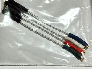 Lenco Turntable Headshell Wires, Set Of 4 Litz 5N Pure Silver Connecting Leads - Picture 1 of 3