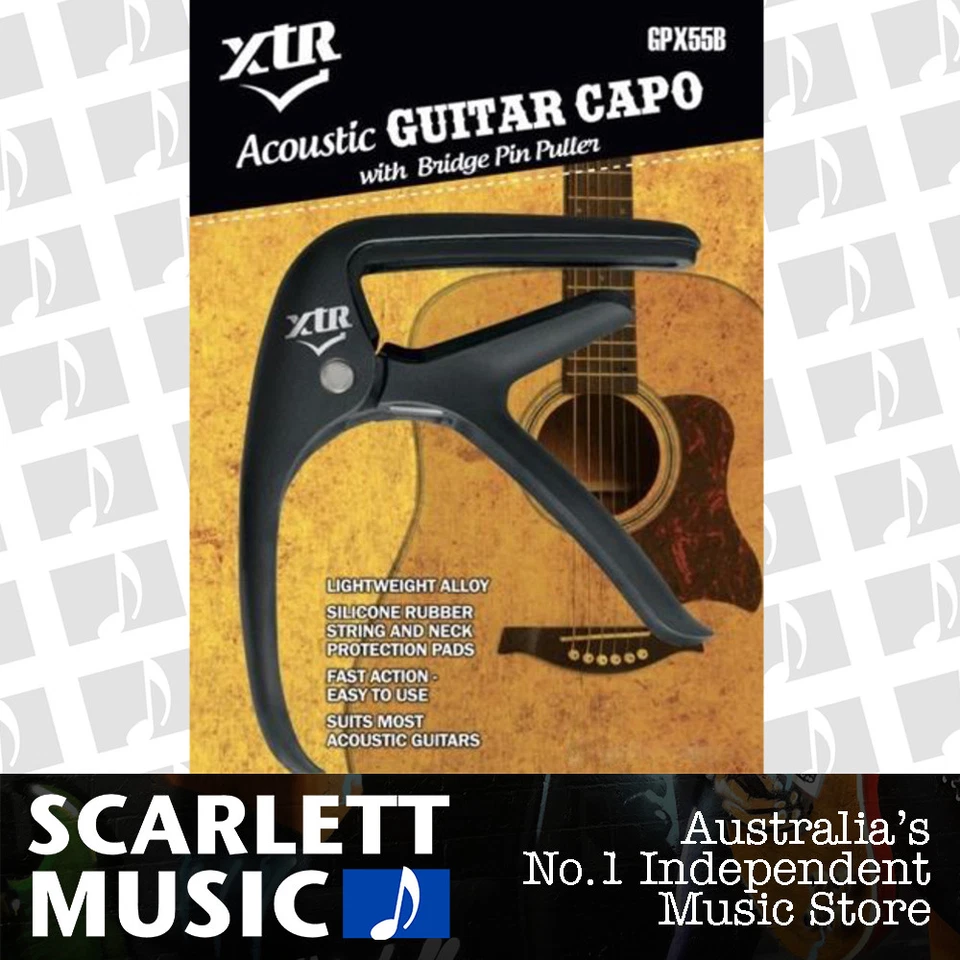 XTR Acoustic Guitar Trigger Capo With Bridge Pin Puller Easy To Use *BRAND NEW* - image 1 of 1