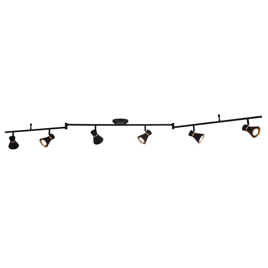 Vaxcel Alto 6 Light LED Directional Light, Matte Black/Satin Brass - C0288 - Image 1 of 1