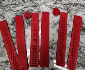 RARE 1963 Tonka Ramp Hoist Truck Rack & Pinion-Red 640 Match! 10 Sets (20 pcs) - Picture 1 of 8