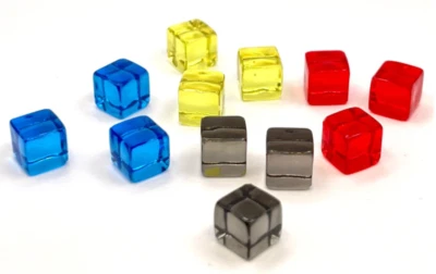 Сменные маркеры для игры в пандемию 12 кубиков болезней по 3 красных желтых черных синих - Изображение 1 из 2