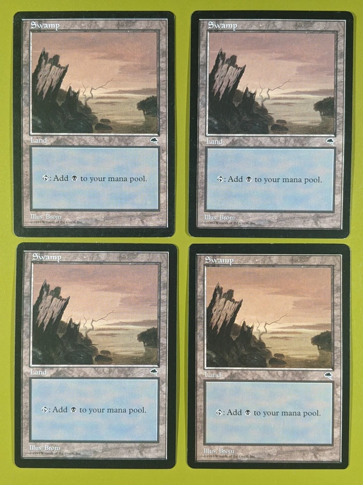 Swamp (Vertical Log) x4 Tempest 4x Playset Magic the Gathering MTG - Image 1 of 1