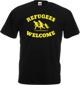 REFUGEES WELCOME Bring your families T-Shirt, schwarz - Bild 1 von 1