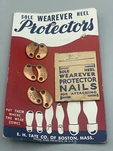 Placas de tacón con suela Wearever vintage 3 pares con uñas hombres damas niños Nuevo de Lote Antiguo - Imagen 1 de 4