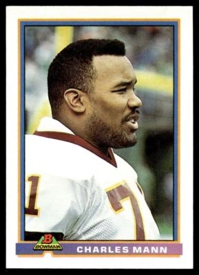 1991 Bowman #529 Charles Mann - Washington Redskins - Image 1 of 2