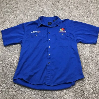 Camisa masculina Robby Gordon botão XL equipe de esportes a motor bordada vintage - Imagem 1 de 4