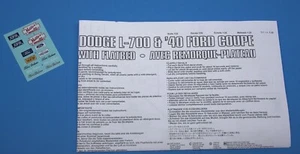 Lindberg Dodge L-700 Truck Tractor, Decals and Instructions 1/25 Scale - Picture 1 of 4