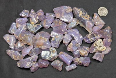 Holley Blue Agate Tumbles - Oregon - Half Pound Polished Tumbled Gemstones #2 - Image 1 of 4