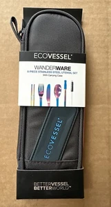 EcoVessel WANDERWARE 6 Pc Stainless Steel Utensil Set Reusable Over The Rainbow - Picture 1 of 2
