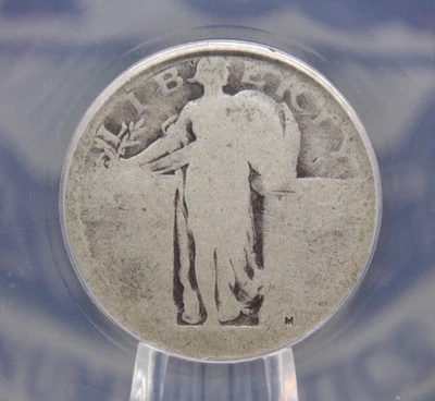 1916 "P" Standing Liberty SILVER Quarter SLQ *KEY* 25c ANACS FA2 #379 Fair ECC&C - Image 1 of 4