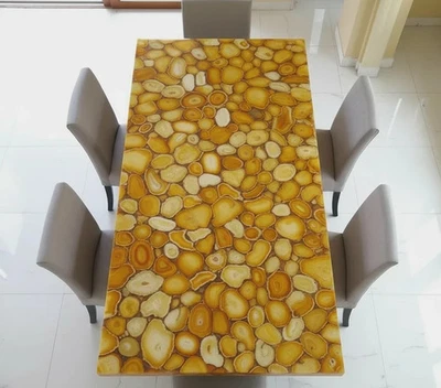 Handcrafted Yellow Stone Slab – Elegant Kitchen Countertop & Bathroom Vanity top - Image 1 of 4