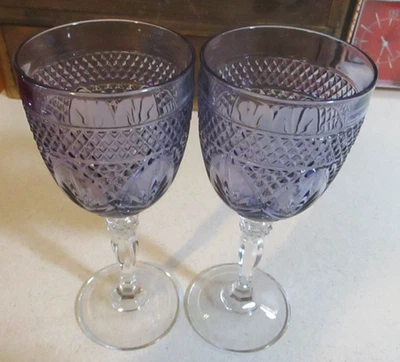 PAR - Cristal D'Arques Durand Ametista Roxa 8” Cálice de Água para Vinho França - Imagem 1 de 4