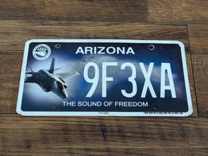 Arizona 9F3XA The Sound Of Freedom Fighter Country Foundation Jet License Plate - Picture 1 of 2