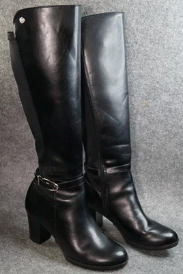 Botas hasta la rodilla Anne Klein iFlex SF3122 negras talla 6,5 cuero usado Foto 1 de 4