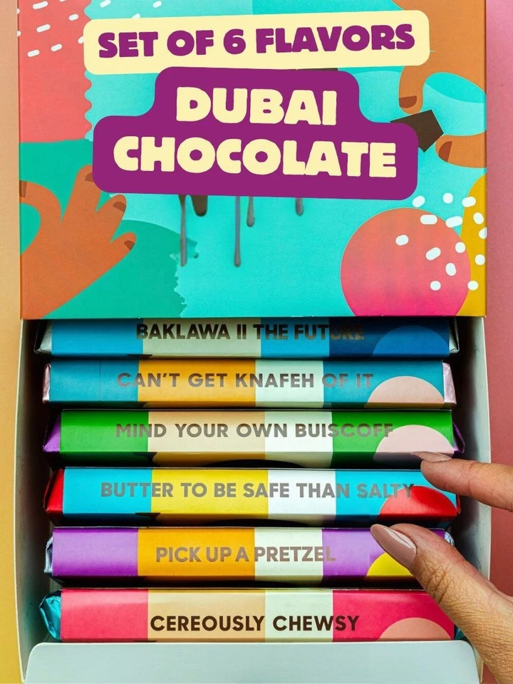 Dubai Chocolate Fix Dessert Chocolatier original, set of 6 bars in a gift box - Image 1 of 4