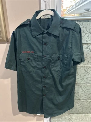 Boy Scout Venturing Green Short Sleeve Mens Medium UNIFORM SHIRT #2 - Image 1 of 4