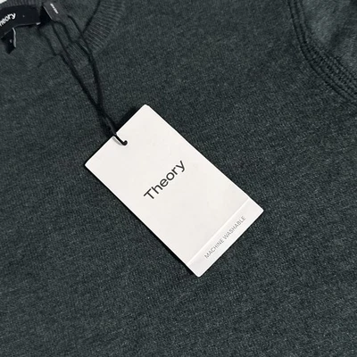 Suéter Theory Para Hombre Pequeño Riland Barbour Harman Verde Lana Merino Cuello Redondo S Foto 1 de 4