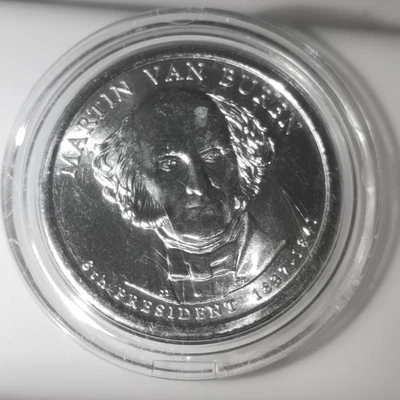 2008 P Martin Van Buren 1837-1841 $1 moeda cor ouro ultra rara golpe lateral B - Imagem 1 de 4