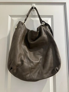 Pour la Victoire Brown Leather Handbag Expandable Tote Shoulder Strap - Picture 1 of 14