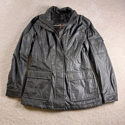 Pendleton Jacket Women's M Dark Green Waxed Cotton Hooded - Image 1 of 4