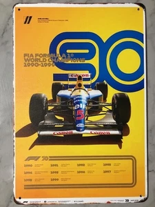 Nigel Mansell 1990s Formula 1 Tin Sign 20x30cm Racing Wall Decor New - Picture 1 of 1