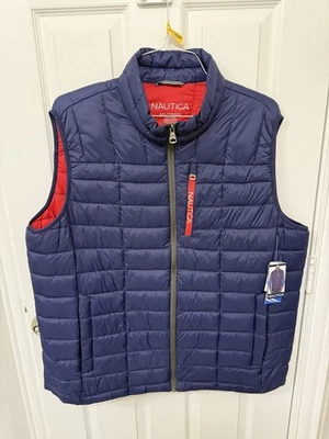 Nautica Men's Maroon Blue  Vest Jacket Full Zip, Sleeveless, XXL. New Tags - Image 1 of 4