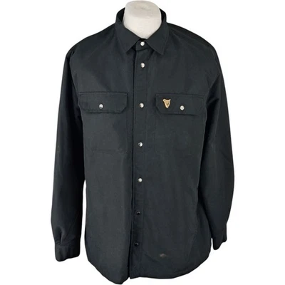 Guinness Jacket XL Men's Black Vintage Button Up Drinking Man Cave Blanket Lined - Image 1 of 4