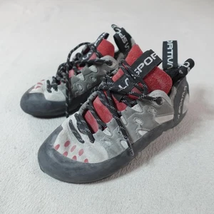 La Sportiva Tarantulace Rock Climbing Shoes Size 4 Lace Up Gray FriXion Rubber - Picture 1 of 23