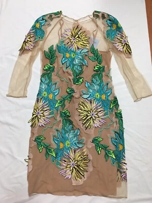 Vestido BLUMARINE NUEVO CON ETIQUETAS Pasarela Bordado Tul IT42 Foto 1 de 4