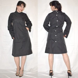 RSK cierre trasero NYLON bata delantal* M (42) * peluquero RDA retro vintage vestido - Imagen 1 de 6