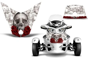 Hood Rear Graphic Stickers Decals For Can-Am RTS Spyder 2010-2019 BONES W - Picture 1 of 2