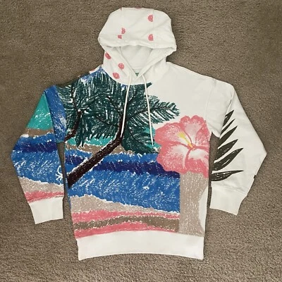 United Colors of Benetton 连帽衫拉链连帽夹克白色花卉*见图片* — 第 1/4 张图片