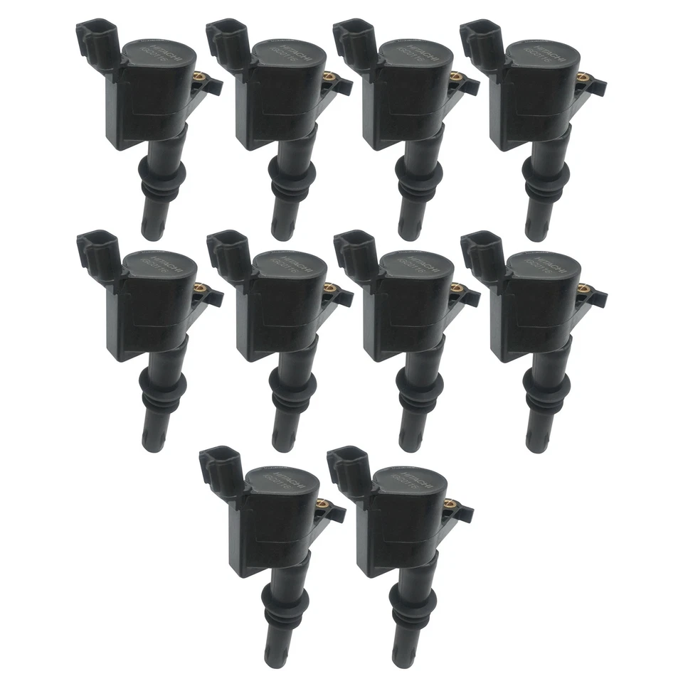Hitachi Set 10 Ignition Coils Kit For Ford F-250 F-350 Super Duty 6.8L V10 05-08 - Image 1 of 1