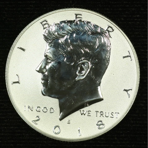 Kennedy Silver Reverse Proof Half. 2018 S. Gem Uncirculated. Lot # 9048-188-066 Cover