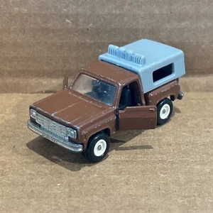 Vintage Tomy Tomica Diecast CHEVROLET TRUCK (No. F44) w/Camper Brown Doors Open - Picture 1 of 5