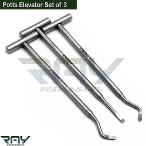 Juego de 3 instrumentos de cirugía de extracción dental elevador de ollas quirúrgicas - Imagen 1 de 3