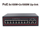 8 Port PoE Switch with 2 Gigabit Uplink,Unmanaged Power Over Ethernet Switch 96W