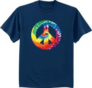 men's big and tall t-shirt tie dye peace sign shirt big and tall tee shirts men - Picture 1 of 3